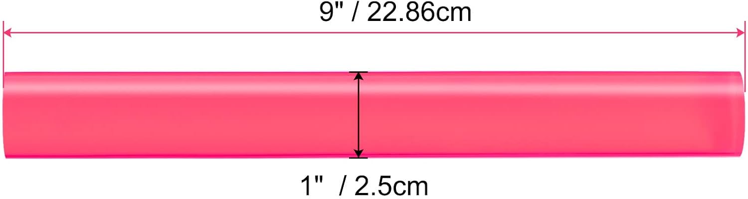 HARFINGTON Acrylic Clay Roller 9 Inch x 1 Inch Solid Non-Stick Plastic Round Tube Roller Polymer Clay Rod Fondant Rolling Pin for Shaping, Sculpting, Modeling DIY Crafts, Rose Red