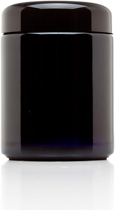 Infinity Jars Tall Black Large Ultraviolet Glass Jar 250 ml(8.3 fl oz) Airtight Smell Proof Container,Refillable Jar For Long Term Storage Oil,Coffee,Spices,Dried Goods,Tea,Glass Jar For Kitchen (5)