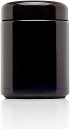 Infinity Jars, Premium Airtight Ultraviolet Glass Jar 250  ML (8.3 fl oz) Pack 3 Smell Proof, Antistatic, Light Blocking Container for Herbs, Coffee, Tea & Spices Durable, Travel-Friendly Storage