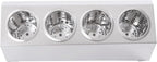 DYNAMI 4-Compartment Stainless Steel Utensil Holder,Commercial Perforated Silverware Holder,Cylinder Silverware Utensil Holder Flatware Organizer Countertop,for Restaurant Kitchen (4-Compartment)