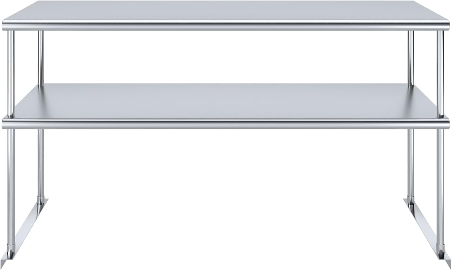 NSF Certified 18 Gauge Heavy Duty Stainless Steel Double overshelf with Brackets for Kitchens, Utility Rooms, Storage, Offices & Home