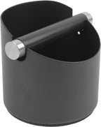 Italian Espresso Tapping Box, Stainless Steel Coffee Grinding Tapping Box, With Detachable Tapping Rod And Anti Slip Rubber Base (Black-S)