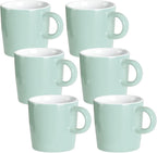 homEdge Mini Procelain Espresso Cup, 4 Ounces / 120 ml Tiny Coffee Mugs Ceramic Demitasse for Espresso, Tea- Set of 6, Turquoise