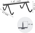 Cabinet Hook Mug Holder - Hanging Coffee Cup Rack for Kitchen, Under Cabinets Metal Hangers Organizer Shelf Storage Utensil (Black)