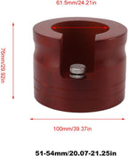 Elegant Wooden Coffee Portafilter Holder Stand, Round Red Bottomless Portafilter Tamping Station for Home Bar