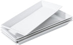 Rectangular Ceramic Serving Platters Set of 4, 14 inch Large Porcelain Serving Plates, White Appetizer Trays, Dishwasher Safe Plates for Steak, Charcuterie, Thanksgiving Turkey, Desserts