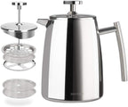 Secura French Press Coffee Maker, 17-Ounce, 304 Stainless Steel Insulated Coffee Press with Extra Screen