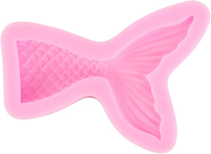 Silicone Mermaid Tail Mold Baking Cake Decoration Jelly Sugar Craft Chocolate Fondant Gumpaste Pastry Clay Candy Making Ice Cube Tray Fimo Soap Molds Large and Small Set of 2