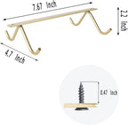 Cabinet Hook Mug Holder - Hanging Coffee Cup Rack for Kitchen, Under Cabinets Metal Hangers Organizer Shelf Storage Utensil (Gold)