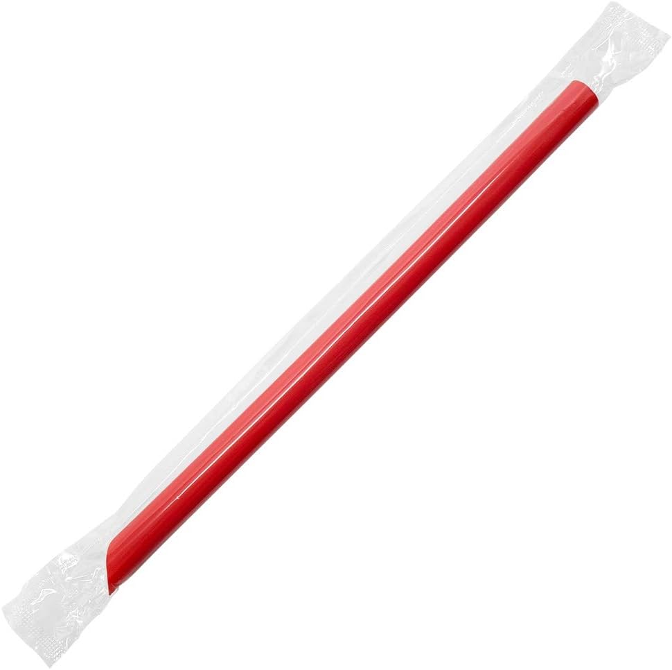 Karat C9060s (Red) 9" Boba Straws (10mm) - Red (Case of 1600)
