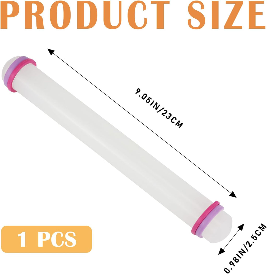 Fondant Rolling Pin 9 Inch Non-Stick Dough Pastry Roller Adjustable Kitchen Utensils for Fondant, Pie Crust, Cookie, Pastry