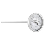 MEASUREMAN Hot Water Bi-Metal Thermometer, 3" Dial, 12" Lead-Free Brass Stem, 32-212°F/0-100°C Range, 2% Accuracy, 1/2" NPT Mount