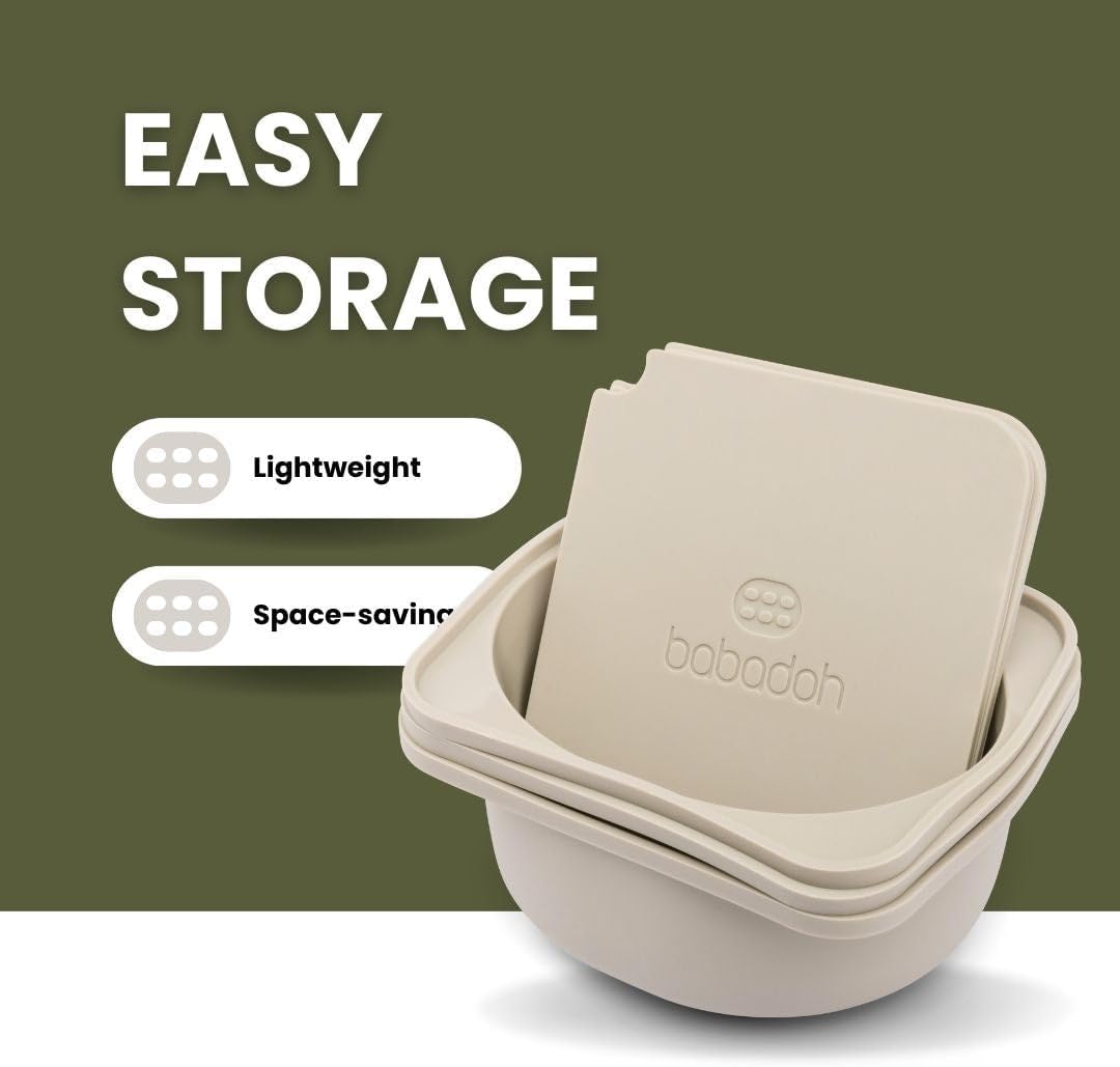 Babadoh Pizza Making Accessories | Pizza Dough Proofing Containers with Lids | Set of 3 | Dough Colour | Original Size (make 12" Pizzas)