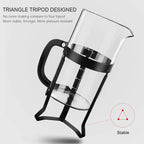 QUQIYSO French Press Coffee Maker 34oz 304 Stainless Steel French Press with 4 Filter, Heat Resistant Durable, Easy to Clean, Borosilicate Glass Coffee Press, 100% BPA Free Glass Teapot, Black