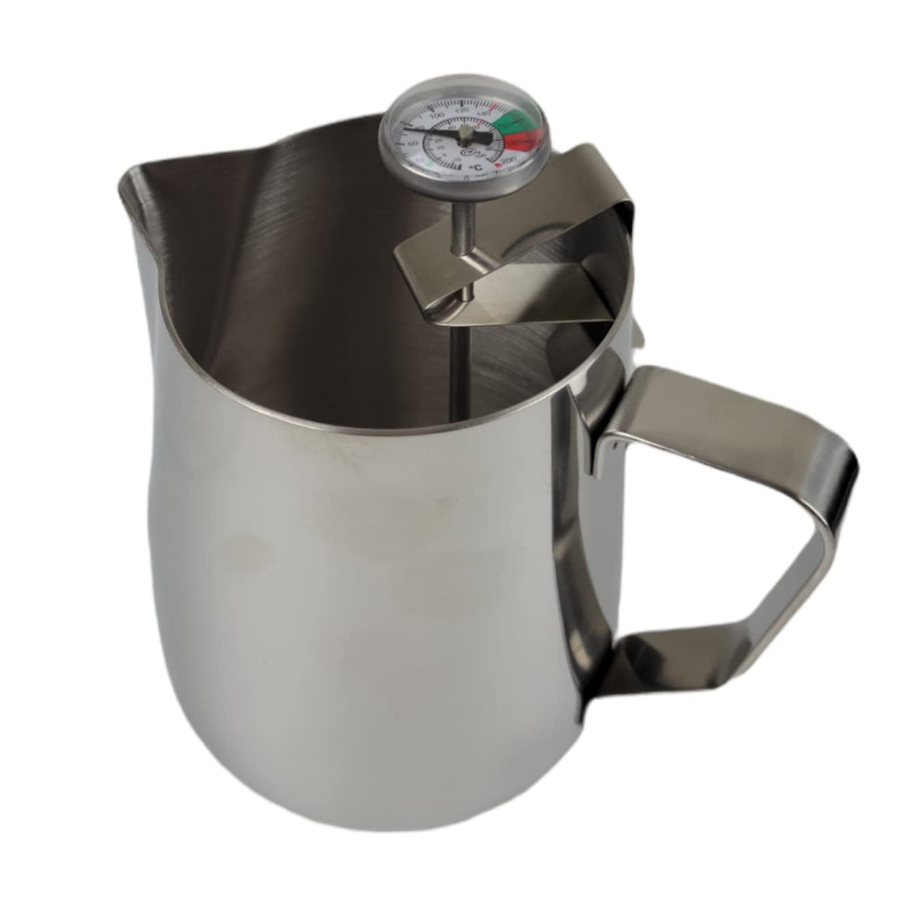 Rattleware Milk Frothing Thermometer, Barista Coffee Steaming Thermometer with 5" Stainless Steel Probe, 1" Dial, Fixed Clip, Fast Readout, Easy Temperature Gauge for Latte Cappuccino Foam