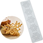 mostsom Silicone Mold 3D Hollow Out Lace Mold 3D Cake Christmas Snowflakes Silicone Mould Fondant Chocolate Stencil Border Bakeware Cake Decorating (M_ Snowflower)
