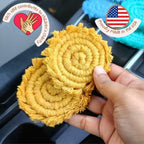 Cotton Car Coasters for Cup Holders, 2PC Car Cup Coasters, Drink Coaster Holder, Cute cupholder Coaster Accessories for Women, Macrame, Boho (Sunshine Yellow)