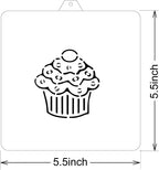 Cupcake Cookie cutter and stencil set Baking stencils and cutters bundle DIY bakery decorating kit Cookie cutter with stencils Icing stencil and cookie cutter combo (Cupcake)