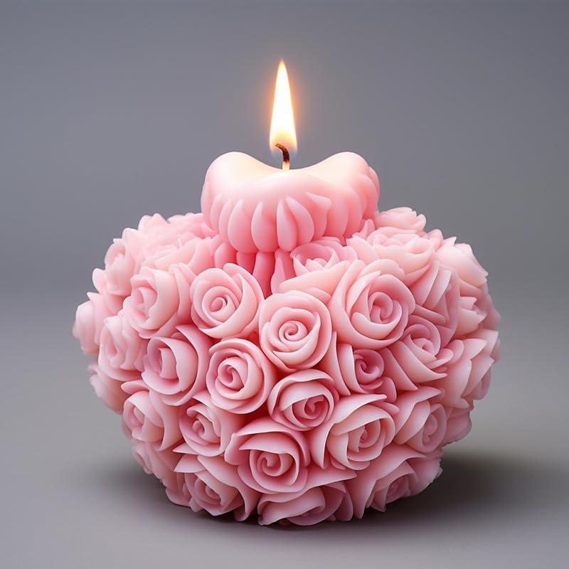 Rose Flower Heart Peony Resin Casting - Resin Casting Silicone Molds for Home Decor & Candle Making Wave Spiral Mold