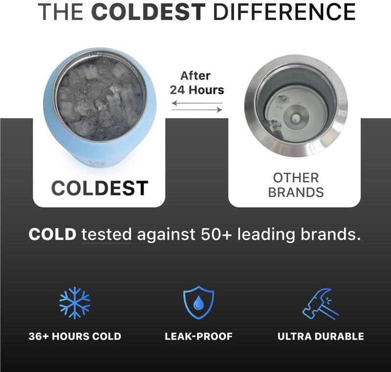 Coldest Insulated Water Bottle with Straw Lid - Stainless Steel Metal Insulated Bottle for Men & Women (Pink Froze Glitter, 14 oz)