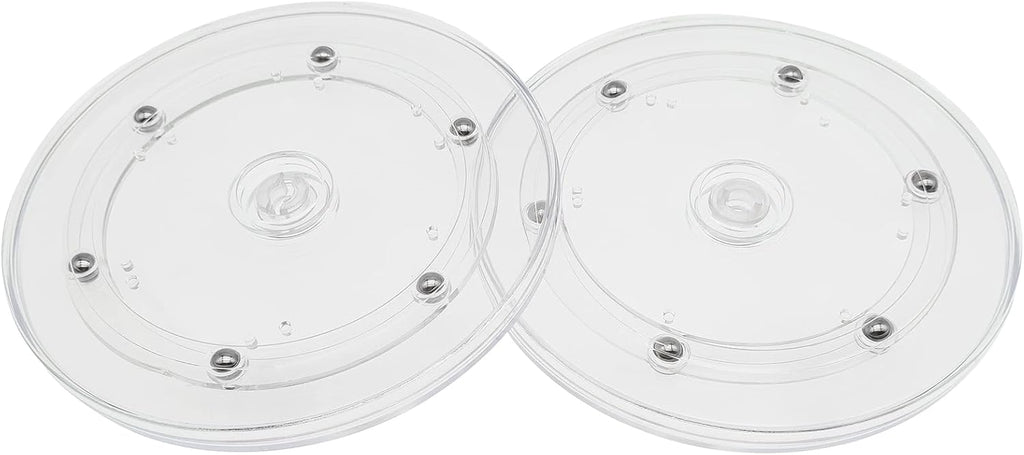 2 Pack 6" Lazy Susan Turntables Acrylic Ball Bearing 360 Degree Rotating Tray for Spice Rack Table Cake Kitchen Pantry Decorating (Transparent)