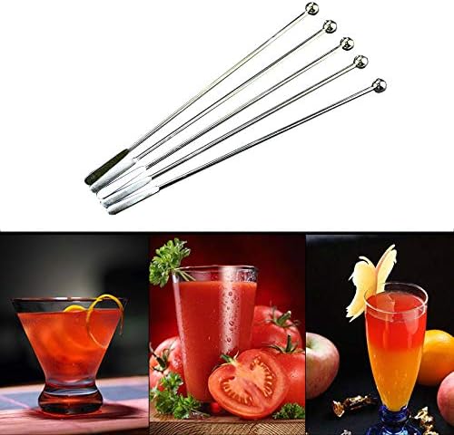 20 pcs Stainless Steel Coffee Beverage Stir Sticks Cocktail Stirrers Drink Swizzle Stick 7.4" Swizzle Stick Picks Tools