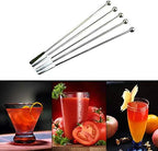 20 pcs Stainless Steel Coffee Beverage Stir Sticks Cocktail Stirrers Drink Swizzle Stick 7.4" Swizzle Stick Picks Tools