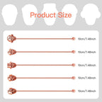 Skull Shape Swizzle Sticks, Reusable Stainless Steel Coffee Beverage Stirrers Cocktail, 5-Pack Drink Stir Sticks for Bar Party Home Office (Rose Gold)