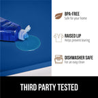 GORILLA GRIP Waterproof Silicone Under Sink Mat with Raised Lip for Kitchen and Bathroom, 28 x 22 in, Cabinet Shelf Liner Stay in Place Mats Dishwasher Safe Drawer Liner, Organizer Tray, Blue