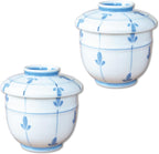 有田焼やきもの市場 Chawanmushi Cups with Lids Set of 2 Japanese Chawan Mushi Arita Imari ware Made in Japan Mebae