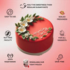 Confect Red Fondant | Vibrant Edible Cake Fondant for Christmas & Special Occasions | Easy to Roll, Smooth Texture | Ideal for Cake Decorating & Cupcakes | Vegan & Gluten-Free – 8.8 Oz