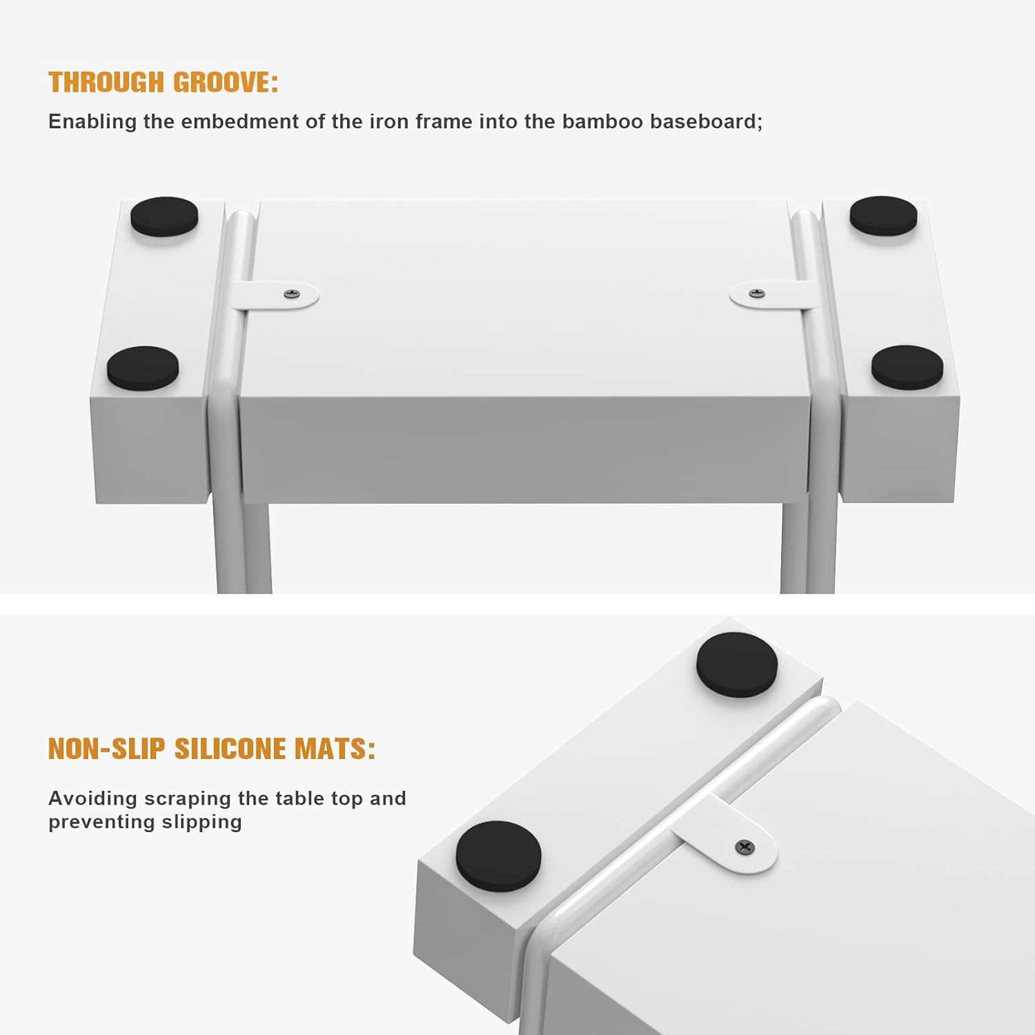 Napkin Holder for Table, Bamboo Iron Standing Napkin Dispenser for Kitchen Dining Table Farmhouse Cocktail Picnic Bar Rustic Wood Holders for Mail Bills Suitable for All Dining Room Decors White