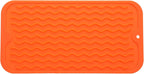 Silicone Dish Drying Mat for Multiple Usage,Easy clean,Eco-friendly,Heat-resistant Silicone Mat for Kitchen Counter or Sink,Refrigerator or Drawer Liner Orange S 12 inches x 6 inches