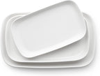 DOWAN Serving Platters and Trays for Wedding Decor, 16"/14"/12" Serving Dishes for Entertaining, White Porcelain Plates Set of 3