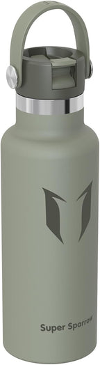 Super Sparrow Insulated Water Bottle - 17 Oz / 25 Oz / 32 Oz - Standard Mouth FlipFlow Flask - BPA Free, Leak Proof Drink Bottle- Ergonomic Straw Water Bottles for Work, Gym, Travel, Sports