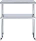 NSF Certified 18 Gauge Heavy Duty Stainless Steel Double overshelf with Brackets for Kitchens, Utility Rooms, Storage, Offices & Home