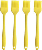 Silicone brush, Oil Brush for BBQ Kitchen Cooking Baking and Grilling (4 PCS,yellow)