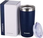 SUNWILL Travel Coffee Tumbler 20 oz, Insulated Mug with Lid, Stainless Steel Cup for Outdoor, Powder Coated Navy