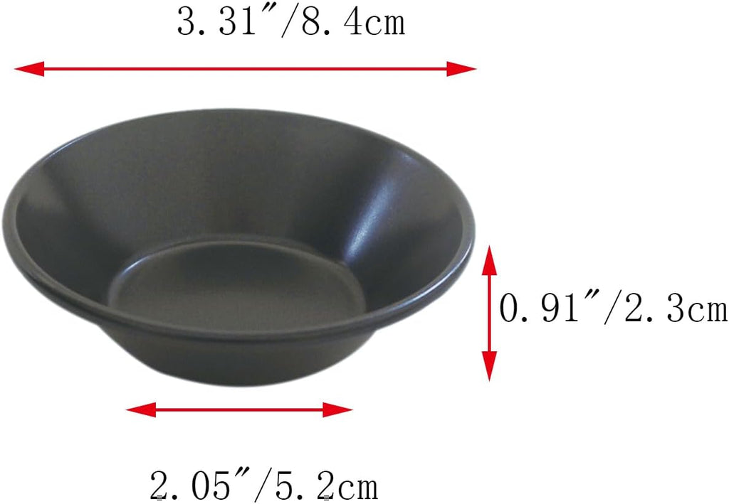 3 Inch Tart Pan, Carbon Steel Pastel De Nata Tins, Nonstick Egg Tart Molds, Mini Round Quiche and Pie Pan for Tartlet, Cupcake, Pudding, Muffin Baking - 8Pcs, Black