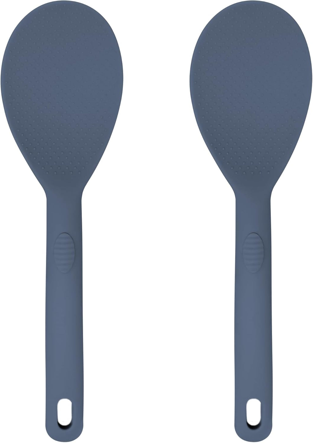 Silicone Rice Paddle Set – 2-Piece Set of Spoon Spatulas for Non-Stick Cookware – Kitchen Tools and Accessories with Comfortable Handles, Heat-Resistant Utensils for Cooking and Baking – Blue