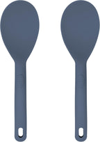 Silicone Rice Paddle Set – 2-Piece Set of Spoon Spatulas for Non-Stick Cookware – Kitchen Tools and Accessories with Comfortable Handles, Heat-Resistant Utensils for Cooking and Baking – Blue
