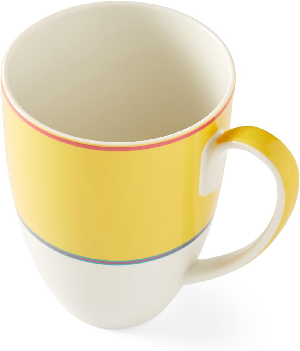 Spode Kit Kemp 17oz Calypso Mug | Vibrant Yellow | Porcelain | Dishwasher and Microwave Safe | For Coffee and Tea | Fabulous Gift | Home or Office Use