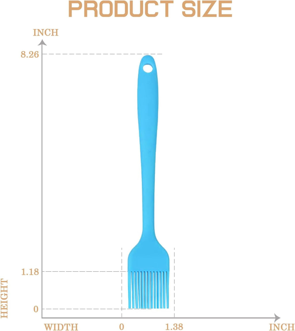 Silicone Basting Pastry Brush, Heat Resistant Silicone Brush Set for Cooking, One-Piece Design Oil Brush, Prefect of Baking, BBQ, Spreading Oil, Butter, Grilling and Marinade, Dishwasher Safe