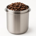 Espresso Dosing Cup Sturdy Stainless Steel Coffee Making Dosing Cup, 150ml 58mm Universal Inverted Coffee Powder Cup for Coffee Machine, 2.7x2.3x2.9in Espresso Cup Release Hand Kit (Silver)