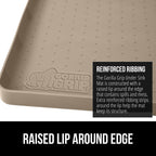 GORILLA GRIP Waterproof Silicone Under Sink Mat with Raised Lip for Kitchen and Bathroom, 34 x 22 in, Cabinet Shelf Liner Stay in Place Mats Dishwasher Safe Drawer Liner, Organizer Tray, Beige