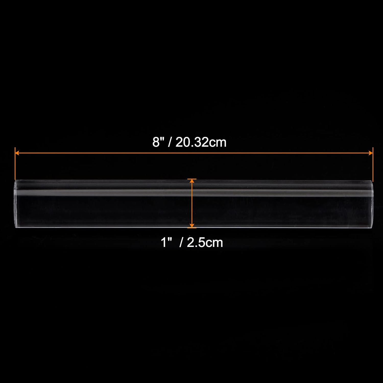 HARFINGTON Acrylic Clay Roller 8 Inch x 1 Inch Solid Non-Stick Plastic Round Tube Roller Polymer Clay Rod Fondant Rolling Pin for Shaping, Sculpting, Modeling DIY Crafts, Transparent