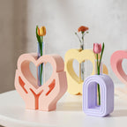 Heart Resin Vase Mold with Test Tube Culture Water Plant Silicone Molds for Crafts Epoxy Resin Casting Mold for DIY Flower Holder Home Office Decor Wedding (Style 2)