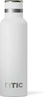 RTIC 20oz Journey Bottle Metal Stainless Steel Vacuum Insulated, BPA Free, Reusable, for Water, Hot and Cold Drinks, Travel, Sports, Camping, White