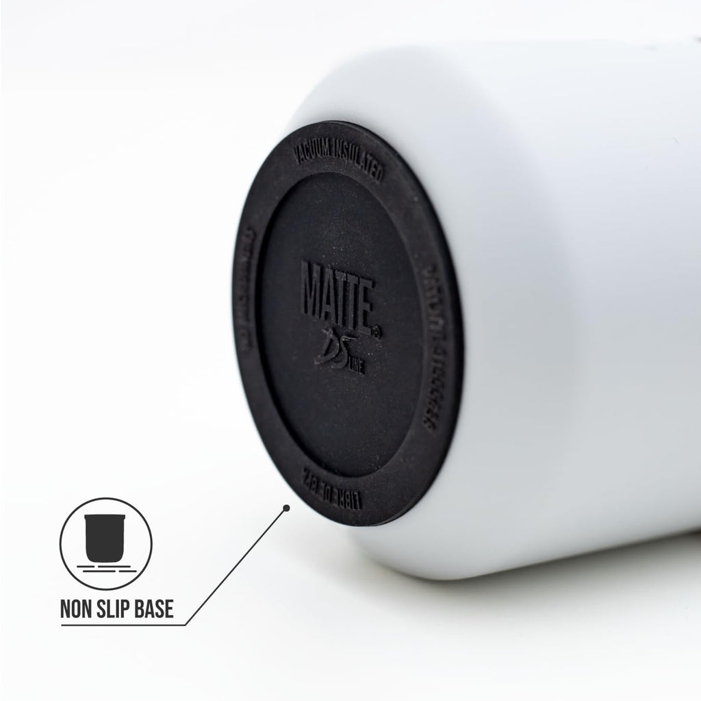 Matte 6.5 oz Yerba Mate Gourd and Bombilla Set - Includes DS Pro Box - BPA Free Yerba Mate Set Kit with Mate Straw, Elegant Design, Non-Slip Base (White)