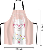 Inspirational and motivational Apron with Alpaca,Cute llama Gllama-rous Unisex Kitchen Bib with Adjustable Neck for Cooking Gardening,Adult Size